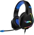 Casque Gaming Hot Wheels Kanyon - Casque Avec Microphone Flexible, Son 7.1, Led Rgb Effet Flow, Bandeau Réglable, Contrôleur Volume, Usb, Pc, Ps4, Ps5, Noir