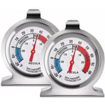 Lot de 2 thermomètres de réfrigérateur, -30-30 degrés Celsius/-20-80 degrés Fahrenheit, thermomètre de réfrigérateur classique à grand cadran