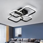 Comely Plafonnier LED 60W, Rectangulaire Design Luminaire Plafonnier LED, Moderne Lampe de Plafond en Aluminium pour Salon Chambre Cuisine Couloir (Noir)