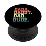 Dada Daddy Dad Dude Funny Dad Fête des Pères 2024 Rétro Vintage PopSockets PopGrip Interchangeable