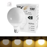 GY Ampoule LED E27 Dimmable, 9.5W Équivalent 100W, Blanc Neutre 4000K 1521LM, Ampoules E27 LED Globe 95mm G95, Compatible avec Variateur de Lumière, Lot de 1