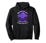 Here For The Cats Humans Are Gross UFO Cat Obduction Pullover Hoodie