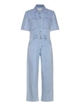 Long Denim Jumpsuit Blue Mango