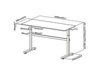 Ergo Office Manuellt Höj- Och Sänkbart Bord, Max 40 Kg, Max Höjd 117 Cm, Med Höj- Och Sänkbart Bord, Er-401 W