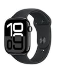 Apple Watch Series 10 (Gps + Cellular), 46Mm Jet Black Aluminium Case With Black Sport Band - M/L