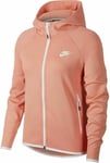 WOMENS NIKE TECH FLEECE HOODIE CAPE SIZE M (BV7565 606) ECHO PINK