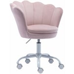 Chaise de Bureau pour Enfant Chaise Chambre Enfant en Velours Fauteuil Bureau Enfant, Rose Clair