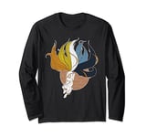 Aroace Kitsune Asexual Aromantic Pride Flag Aro Ace Gay Fox Long Sleeve T-Shirt