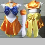 Toppkvalitet Japan Sailor Moon Cosplay Kostym Månklänning för vuxna Fancy Halloween Fancy Sexig Carnival Costume Klänning Orange M-Women Costume