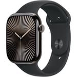 Apple Watch Series 10 GPS + Cellular - 46mm - Boîtier Slate Titanium - Bracelet Black Sport Band - S/M