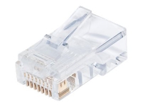 Intellinet RJ45 Modular Plugs Pro Line, Cat5e, UTP, 3-prong, for solid wire, 50 µ gold-plated contacts, 100 pack - Nätverkskontakt - RJ-45 (hane) - UTP - CAT 5e - fast (paket om 100)
