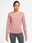 Nike Dri-Fit One Women'S Standard Fit Long-Sleeve Top - Red