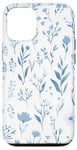 Coque pour iPhone 15 Pro Light Blue Floral Flowers Pattern Phone Cover