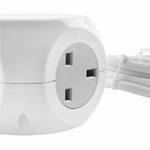 3 Way Power Cube Socket with 3 USB Ports & 1.4M Electric Extension Lead-White