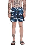 Urban Classics Men's Camo Swimshorts Shorts, Blue Camo, S