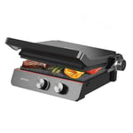 Cecotec - Grill Électrique Rock'nGrill Blaze Neon - Puissance de 2200 W, Ouverture à 180°, Contrôle Précis avec Témoin Lumineux, Plaques Amovibles, Grande surface 29x23 cm