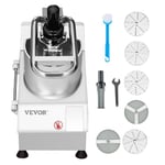 VEVOR Robot culinaire multifonction, 2 trous d'alimentation, hachoir à légumes en acier inoxydable de qualité alimentaire, 750 W, avec 6 lames détachables, broyeur et trancheuse, pour légumes, fruits