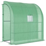 Walk-In Lean to Wall Greenhouse withWindow&Door 200Lx 100W x 215Hcm