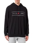 JACK & JONES Jjelliot Logo Sweat à Capuche Pls Sweatshirt, Noir, 4XL Homme