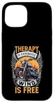 Coque pour iPhone 15 Rider Therapy Is Cher Wind Is Free Moto Biker