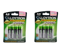 8 x Lloytron AA 800 mAh Rechargeable Batteries Solar Light Dect Cordless Phone 