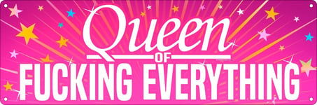 Slim Tin Sign Queen of Fucking Everything 30.5x10.1cm