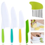 HOTUT Couteaux De Cuisine Pour Enfant,5pcs Ensemble Couteaux Pour Enfants Couteau Set Ensemble Plastique Couteaux Pour Couper et Cuire Des Fruits Ou Légumes Pour Jeunes Enfants