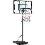 Yaheetech Panier de Basket Portable Panier de Basket Extérieur/Intérieur Réglable en Hauteur 216-246 cm pour Moins de 10 Ans avec Roues Panneau Arrière Robuste Base de Lestage Bleu