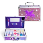 MARTINELIA - Palette de Maquillage Enfant Galaxy - Mallette Kit de Maquillage pour Fille : Rouge à Lèvres, Fards à Paupières, Vernis à Ongles Enfant, Blush avec Miroir - Mallette en Métal