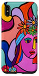 Coque pour iPhone XS Max Aura Florale Abstrait Portrait De Femme Avec Fleurs