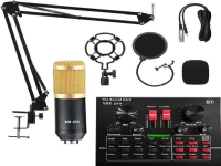 Strado Microphone Studio microphone with mixer, Bluetooth karaoke sound card Sodial V8x Pro KIT universal