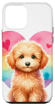 Coque pour iPhone 12 mini Adorable chien Goldendoodle coloré pour amoureux des chiots