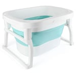 Baignoire Pliable BéBé Baignoire Bebe, Antidérapante Bassin de Douche, pour Enfant 0-3 (Bleu) - Aqrau