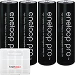 4 pack Eneloop XX Pro piles AA 2550 mAh (2450 mAh min.) -. HR 3UWXB y compris la qualité Kraftmax Akkubox.[G1420]