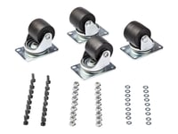 StarTech.com Heavy Duty Casters for Server Racks/Cabinets, Set of 4 Universal M6 2-inch Swivel Caster Kit, 45x75mm Pattern, Replacement Caster Wheels for 4 Post Racks, Steel/Plastic - 4-Pack...