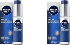 NIVEA MEN Anti-Age Hyaluron Face Moisturising Gel (50Ml), Men'S Moisturiser with