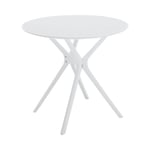 Table Extérieur Moderne Table de Jardin Plastique avec Pieds Amovibles Table Plastique Exterieur Rond, Tables à Manger de Jardin, Blanc