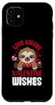 iPhone 11 Love Kisses Valentine Wishes Sloth Valentine's Day Couple Case