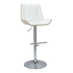 Miliboo - Tabouret de bar design blanc et bois clair melkior