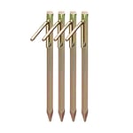 Relaxdays Heavy Duty Tent Stakes Set of 4, for Rocky Terrain, 30.5 cm, Camping Accessory, Galvanized Steel, Alloy, Gold/Brass, 30.5 x 9 x 1.5cm