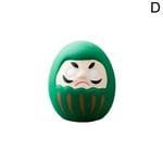 Japansk traditionell stil Daruma docka, staty prydnad kreativ green 1pcs