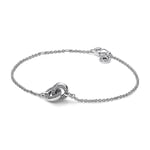 Pandora Signature Bracelet Pavé chaîne entrelacée en argent sterling avec zircones cubiques transparentes, 16