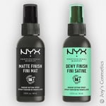 2 NYX Makeup Setting Spray - Matte + Dewy Finish Set "MSS01 & MSS02" Joy's