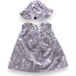 Robe enfant Dior  Ensemble robe et bob gris et blanc à motifs - 6 mois