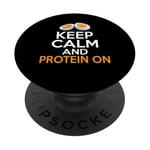 Keep Calm and Protein On Weight Lifting PopSockets Adhesive PopGrip