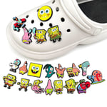 20 st/set Spongebob Fyrkant Serie Figurer Skor Charms För Crocs Clog Sandaler Dekoration Dekorer Tillbehör Gåvor