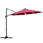 3Metre LED Cantilever Parasol Outdoor with Base Solar Lights