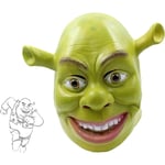 Shrek Mask Kostym Halloween Cosplay Vuxen Full Head Grön Shrek Mask Latex Masker