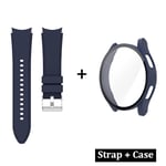 Case Band För Samsung Galaxy Watch 4/5/6 40Mm 44Mm Silikone Armband Skärmskydd Skärmskydd För Samsung Klocka 6 Classic 43Mm 47M Midnight Blue Galaxy Watch 7 44mm