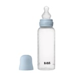 BIBS Baby Bottle Round Silicone Medium Flow Baby Blue 270 ml